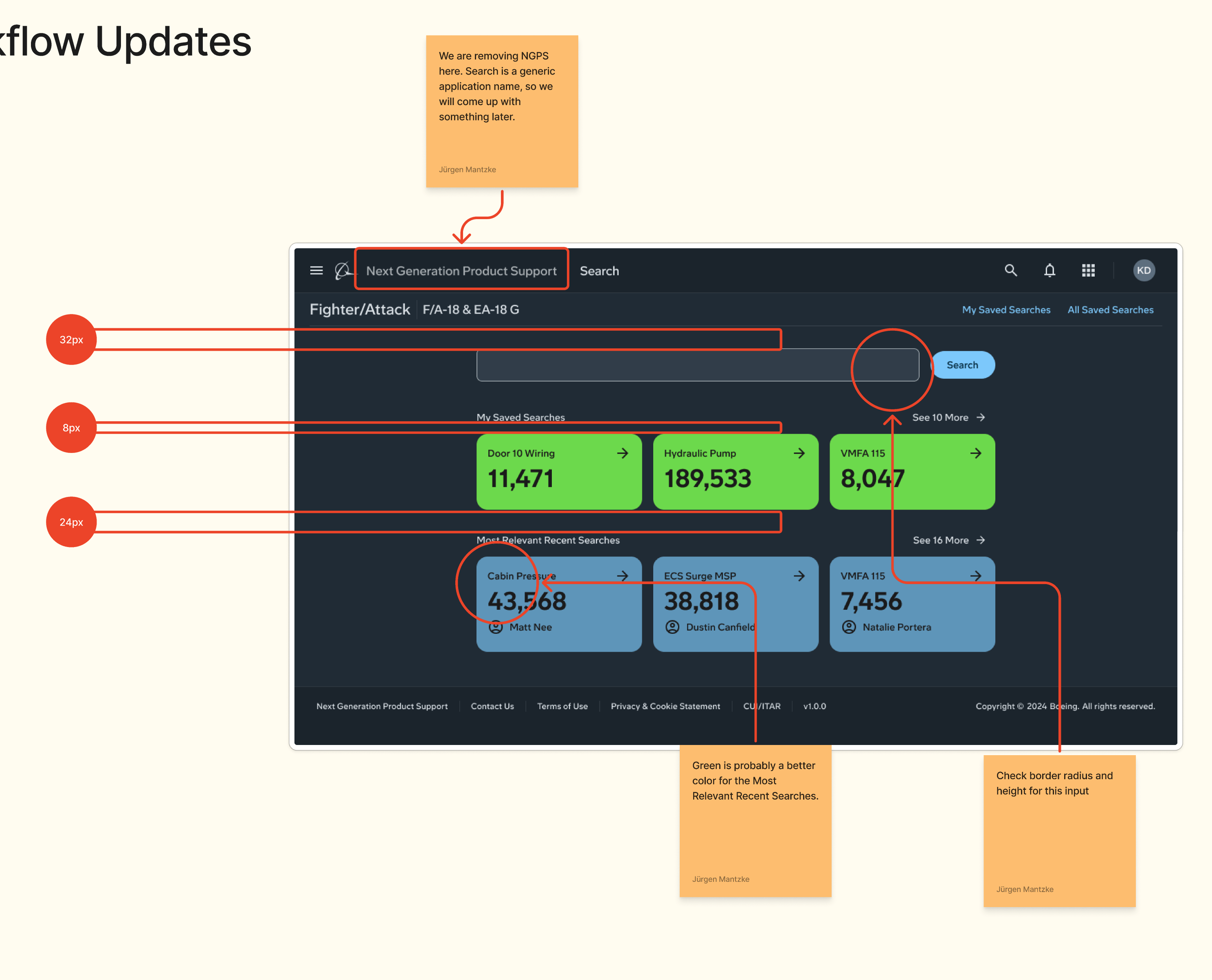 NGPS Search wireframe detailing the search layout