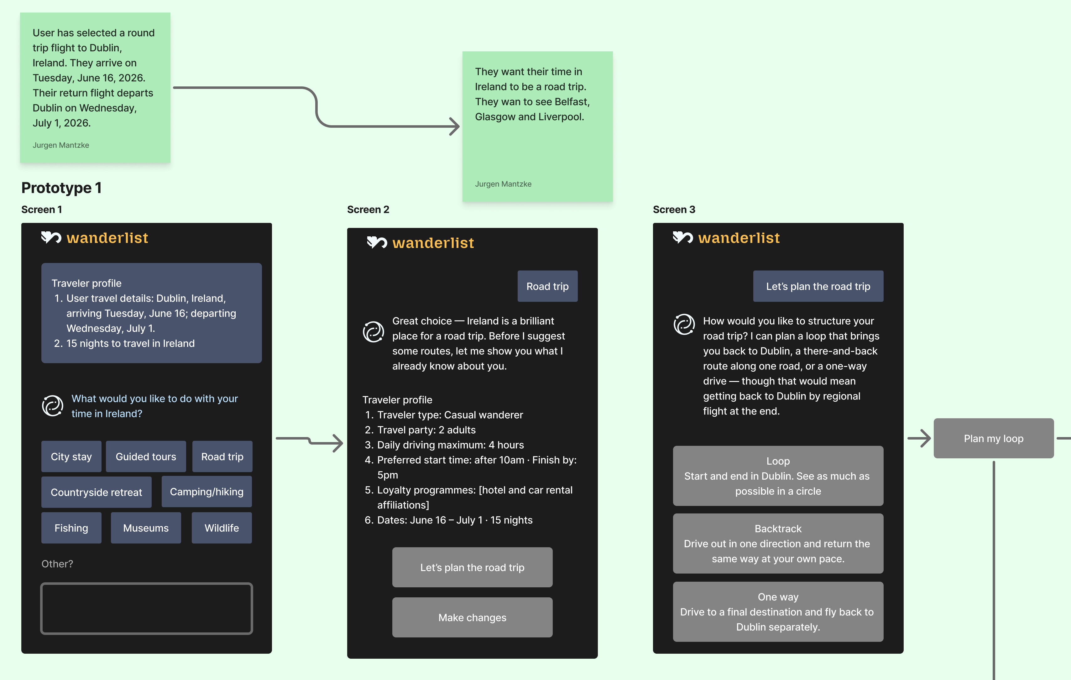 Prototype 1 — a conversational AI planning model