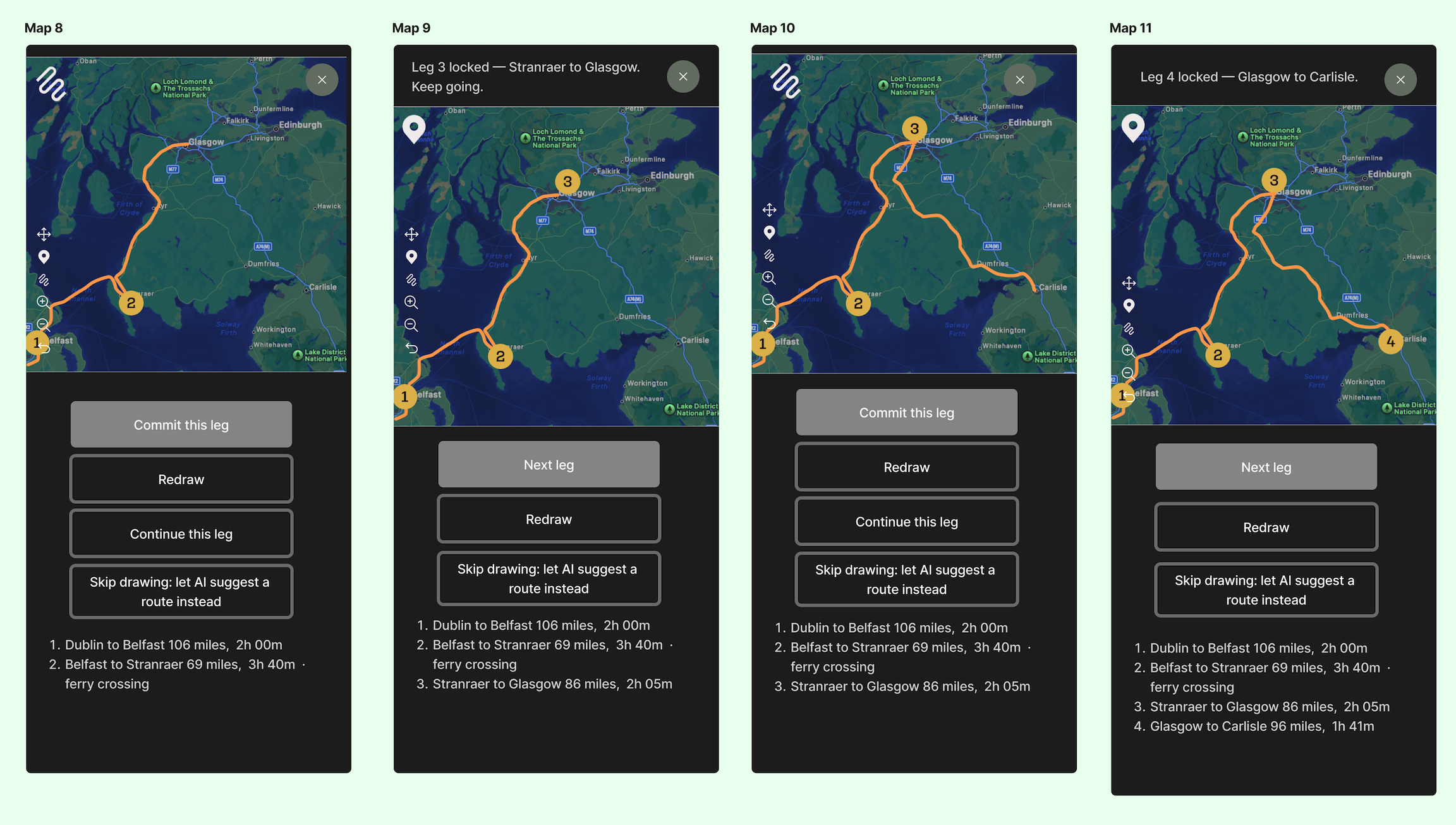 A sketch-based planner where the user draws a route for the AI to build from